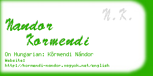 nandor kormendi business card