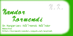 nandor kormendi business card